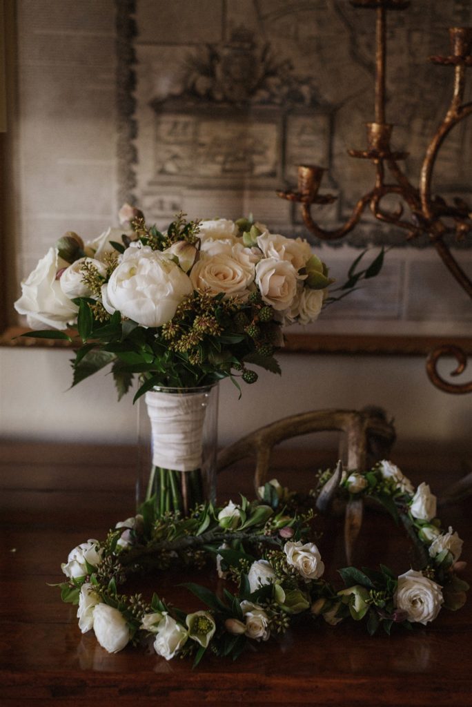 white rose flower crown